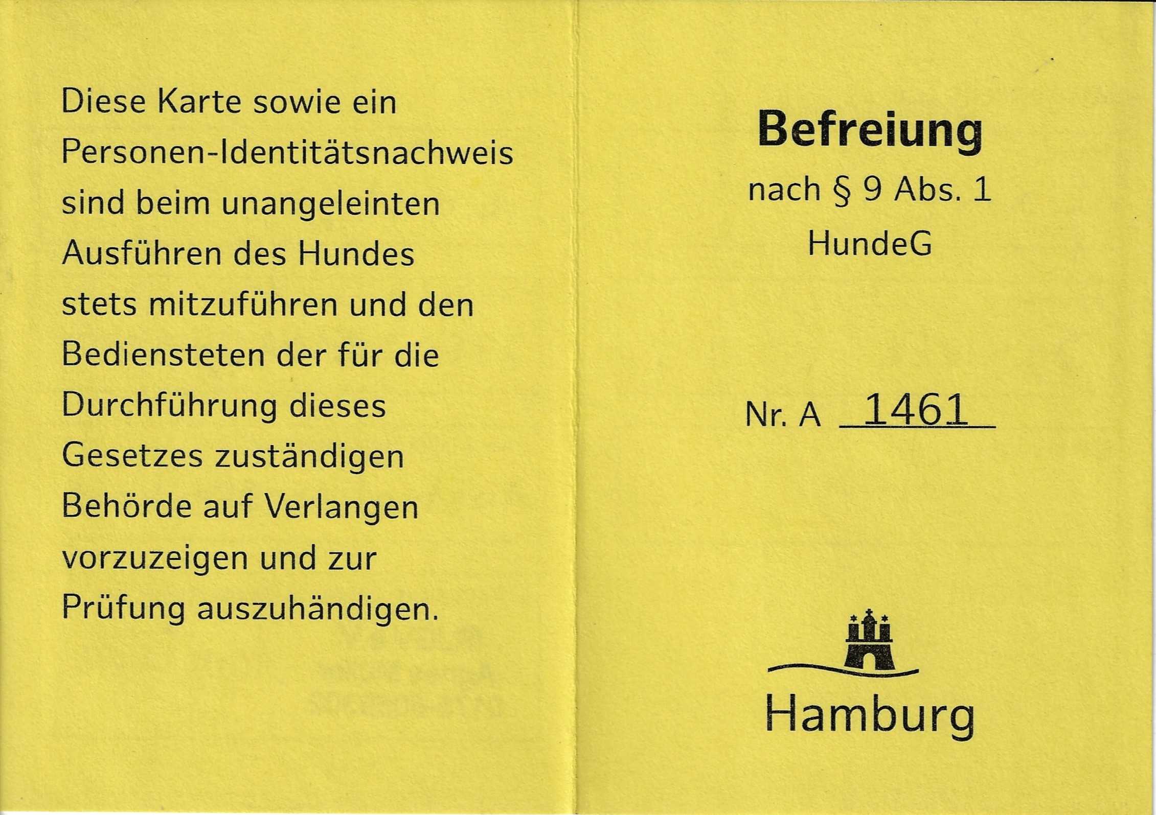 Leinenbefreiung für Hamburg